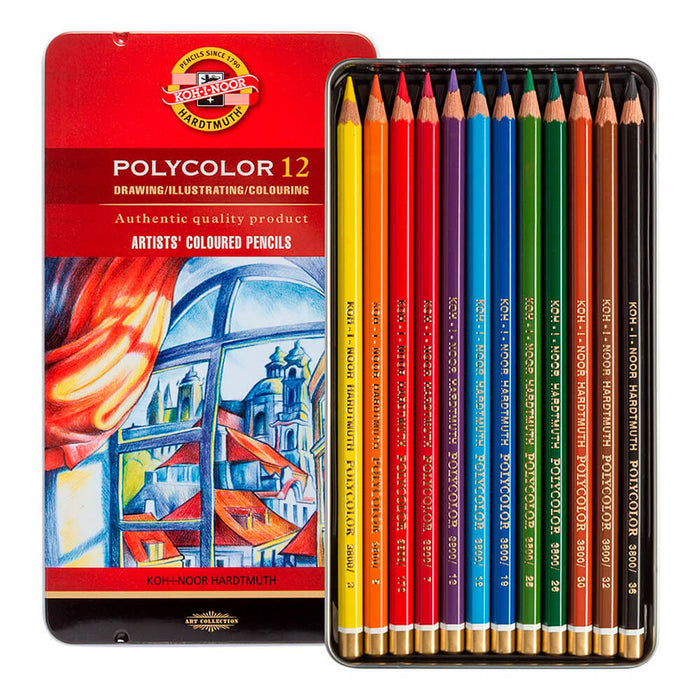 Lata de lápices polycolor 12 unid 3822