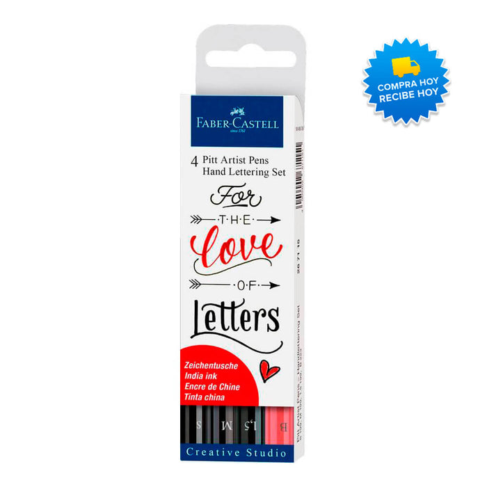 Set marcadores Pitt Artist Pen Lettering Love 4 unid