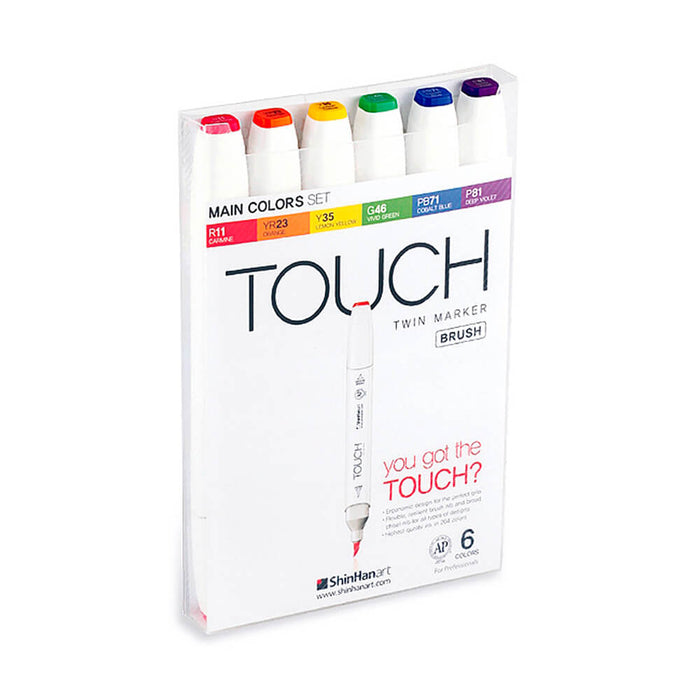 Set touch brushmarker set x6 unid tonos básicos