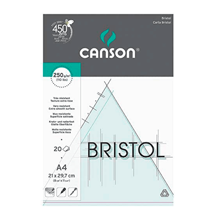 Block Canson Bristol 20 hojas A4 250 gsm