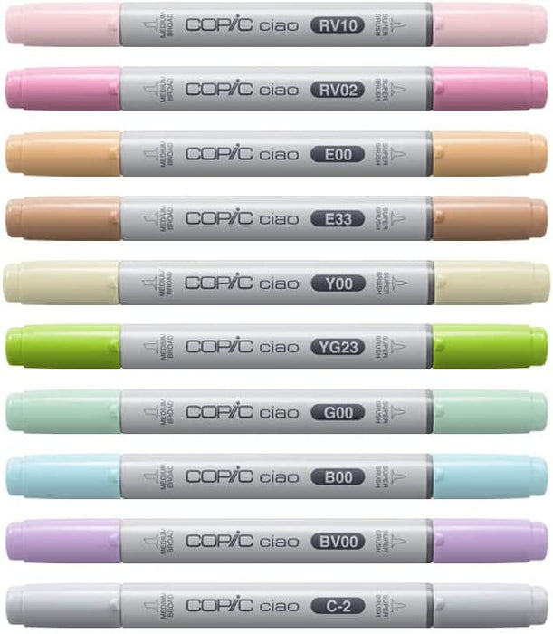 Set de marcadores Copic Ciao 10 + 2 estilógrafos Copic - Starter Set